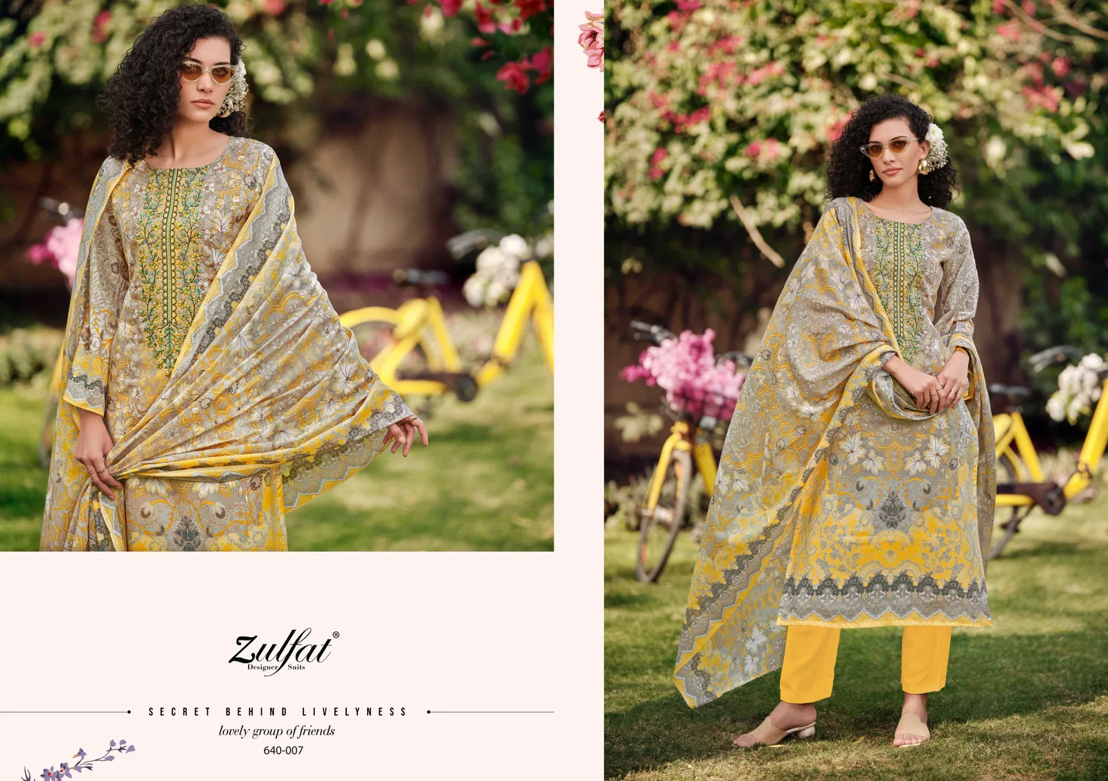 Gulzaar By Zulfat Pure Cotton Printed Embroidery Dress Material Online Wholesale